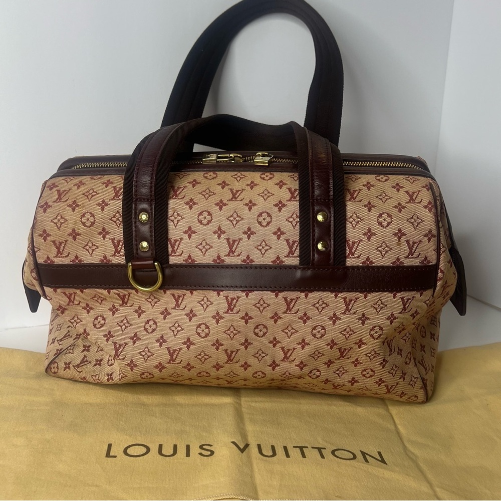 Louis Vuitton Brown and Cream Shoulder Bag